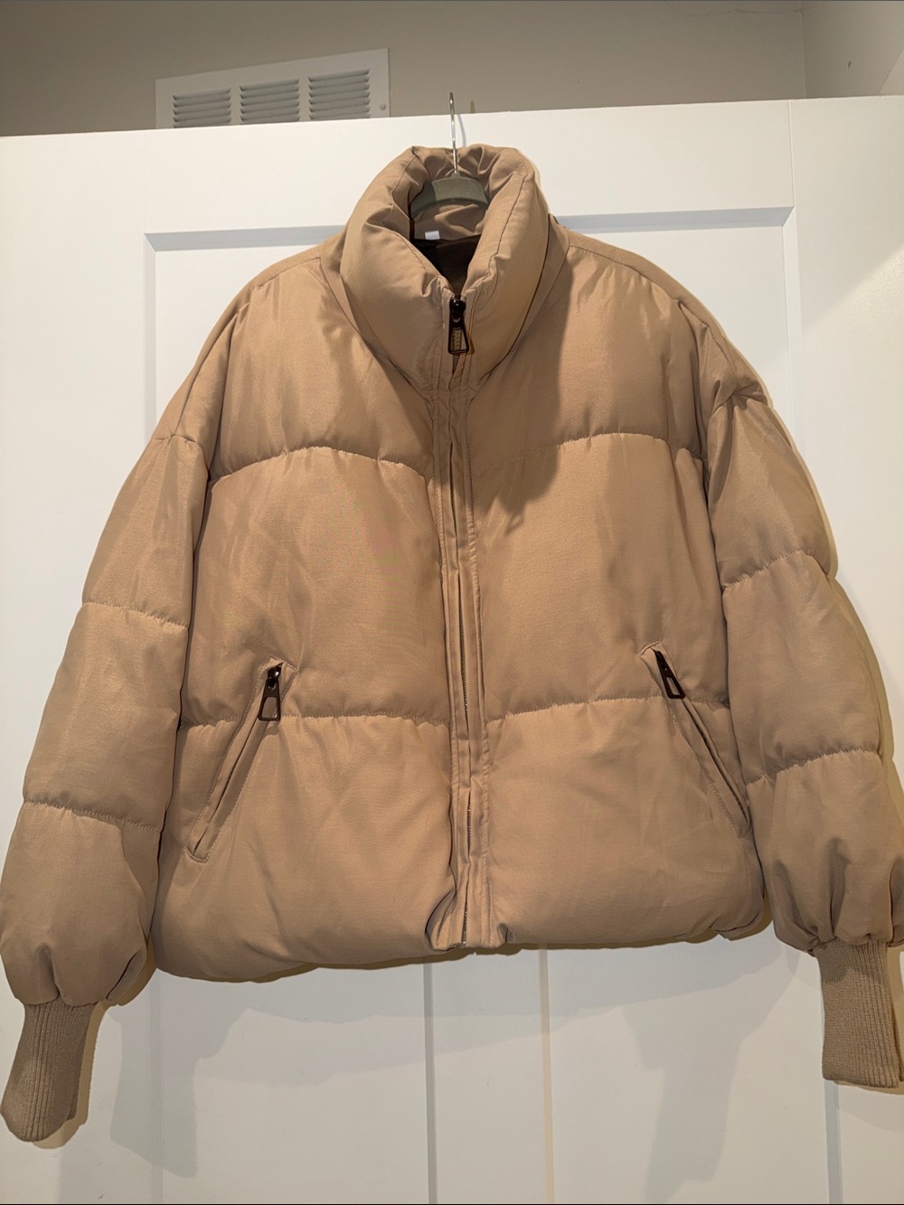 Zara like Women’s Beige Puffer Jacket - Winter Coat